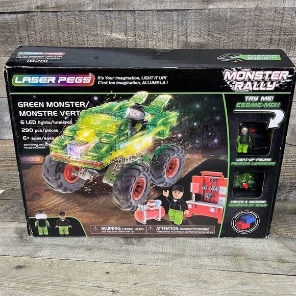 Monster Rally Green Monster Truck Laser Pegs - Picture 1 of 15